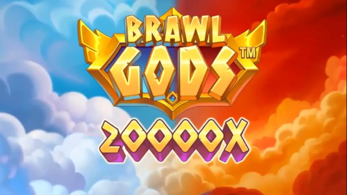 Tampilan layar permainan slot Brawl Gods dengan tema Zeus dan Hades yang kontras